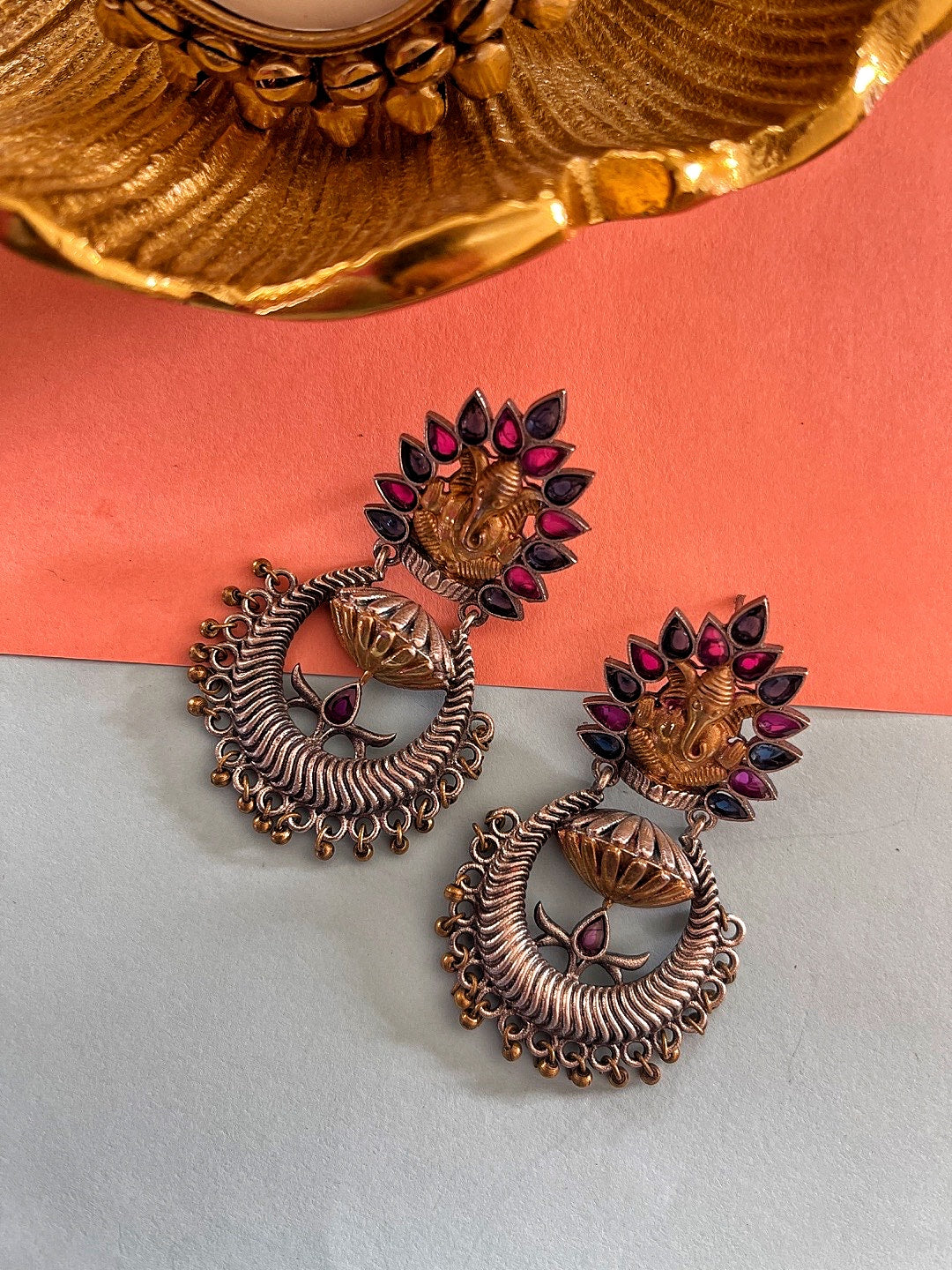 German Silver Oxidized Earrings