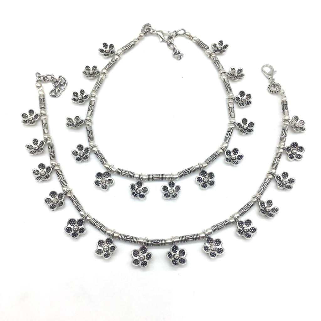Digital Dress Room Women Anklets with Oxidised Silver Plated Alloy Indian Style Anklets Payal