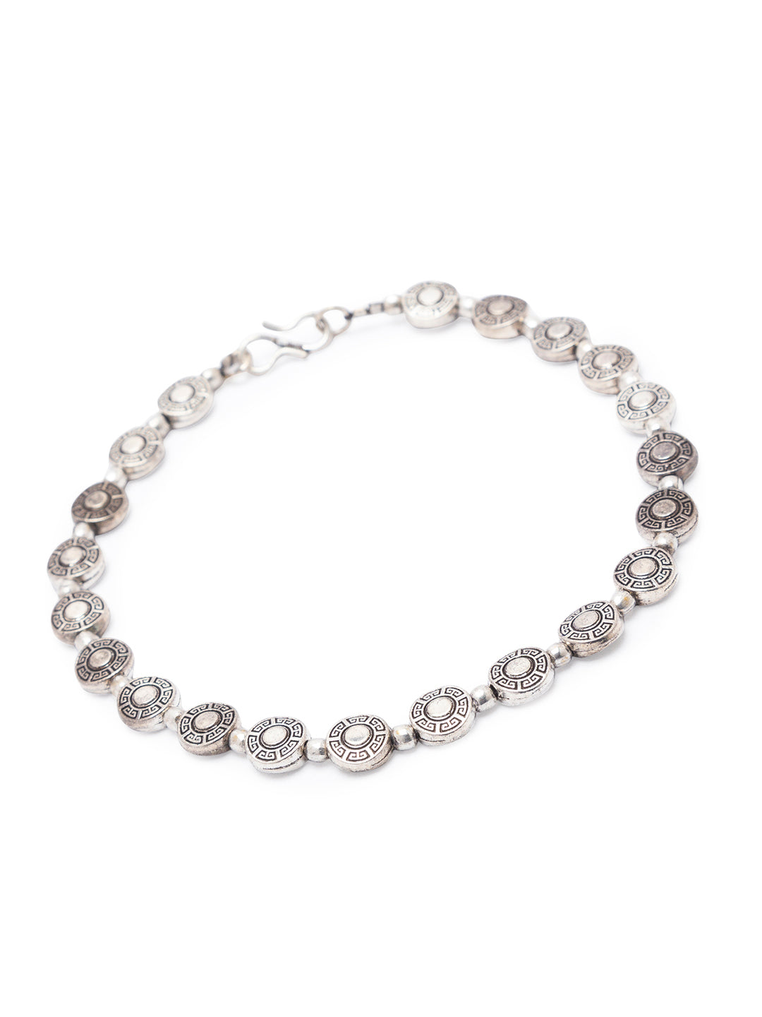 German Oxidised Silver Anklets Tribal Egypt Design Engraved Coins Payal Silver Plating With Beads Paijan
