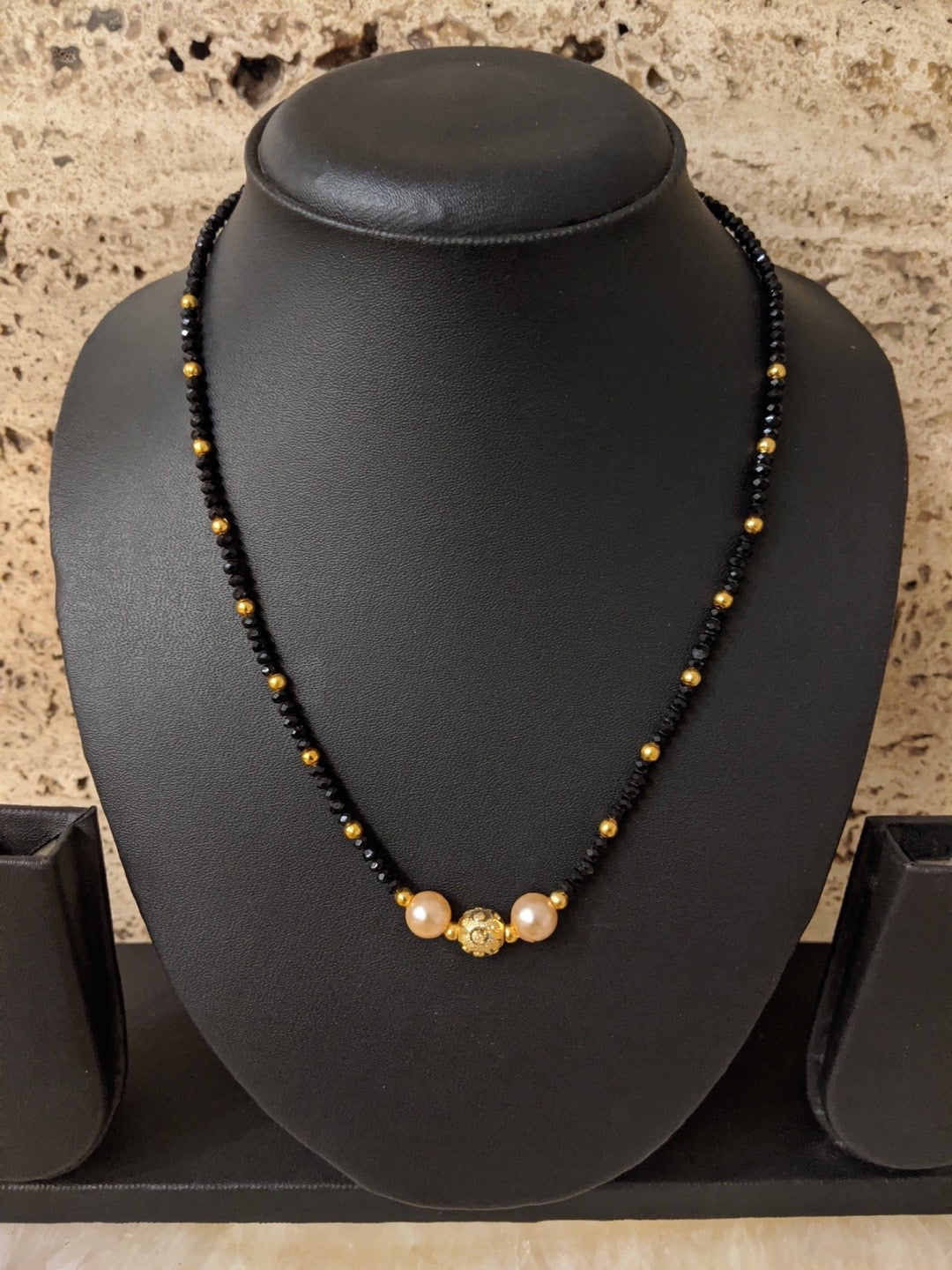 Black Crystal Beads Latest Gold Black Beads Mangalsutra Crystal