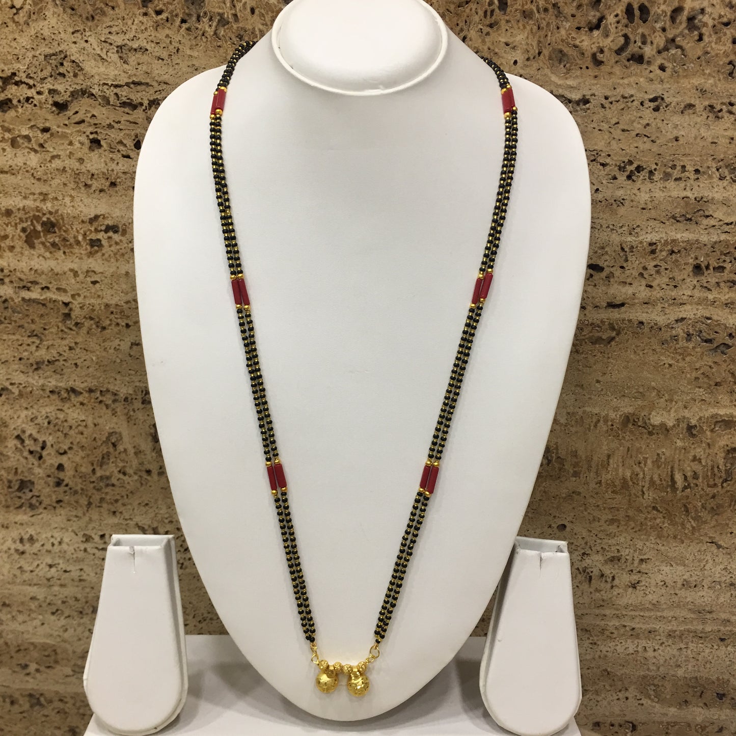Digital Dress Room Long Mangalsutra Designs Gold Plated Latest Vati Pendant Double Layer Mangalsutra