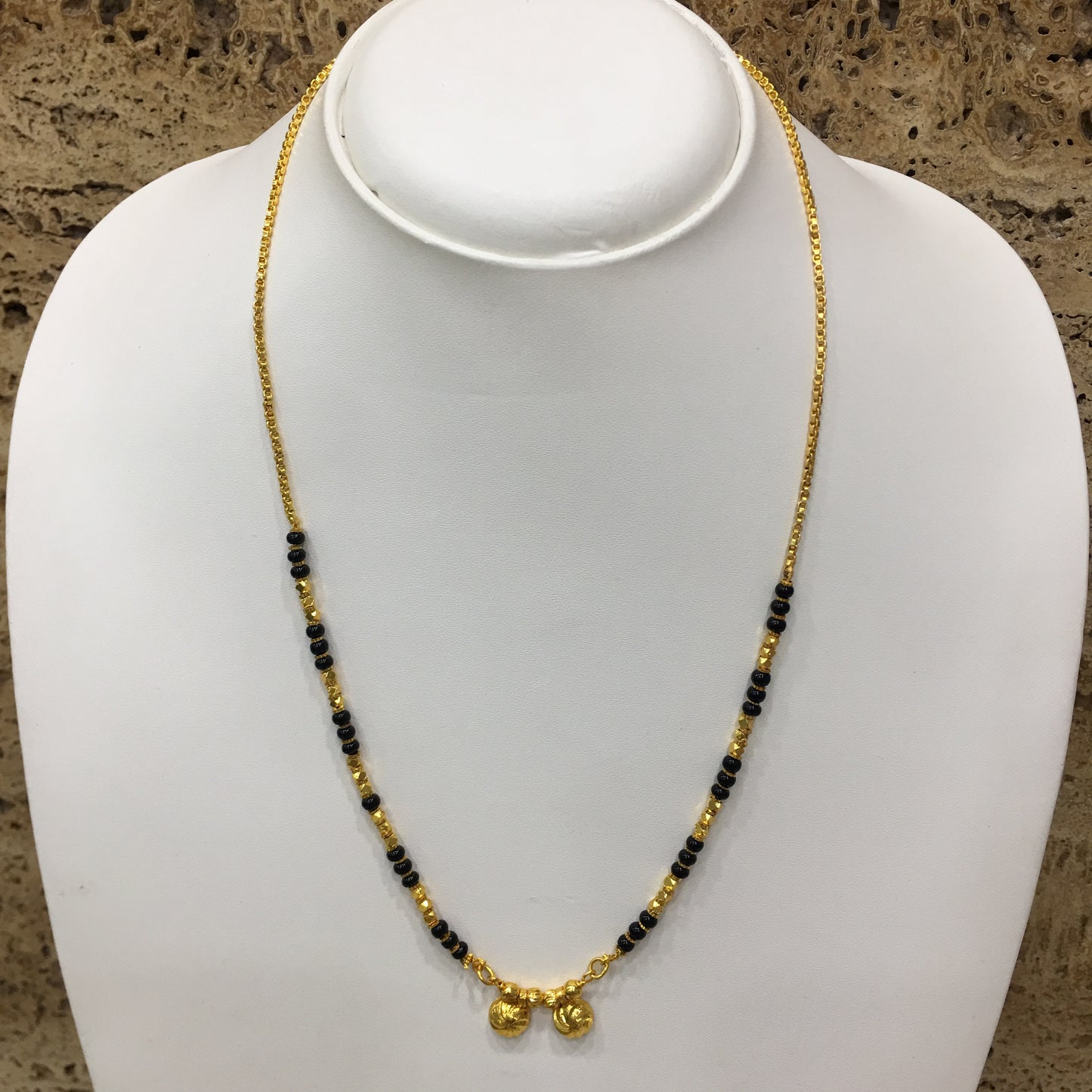 Digital Dress Room Short Mangalsutra Designs Gold Plated Latest 2 Vati Pendant Traditional Mangalsutra