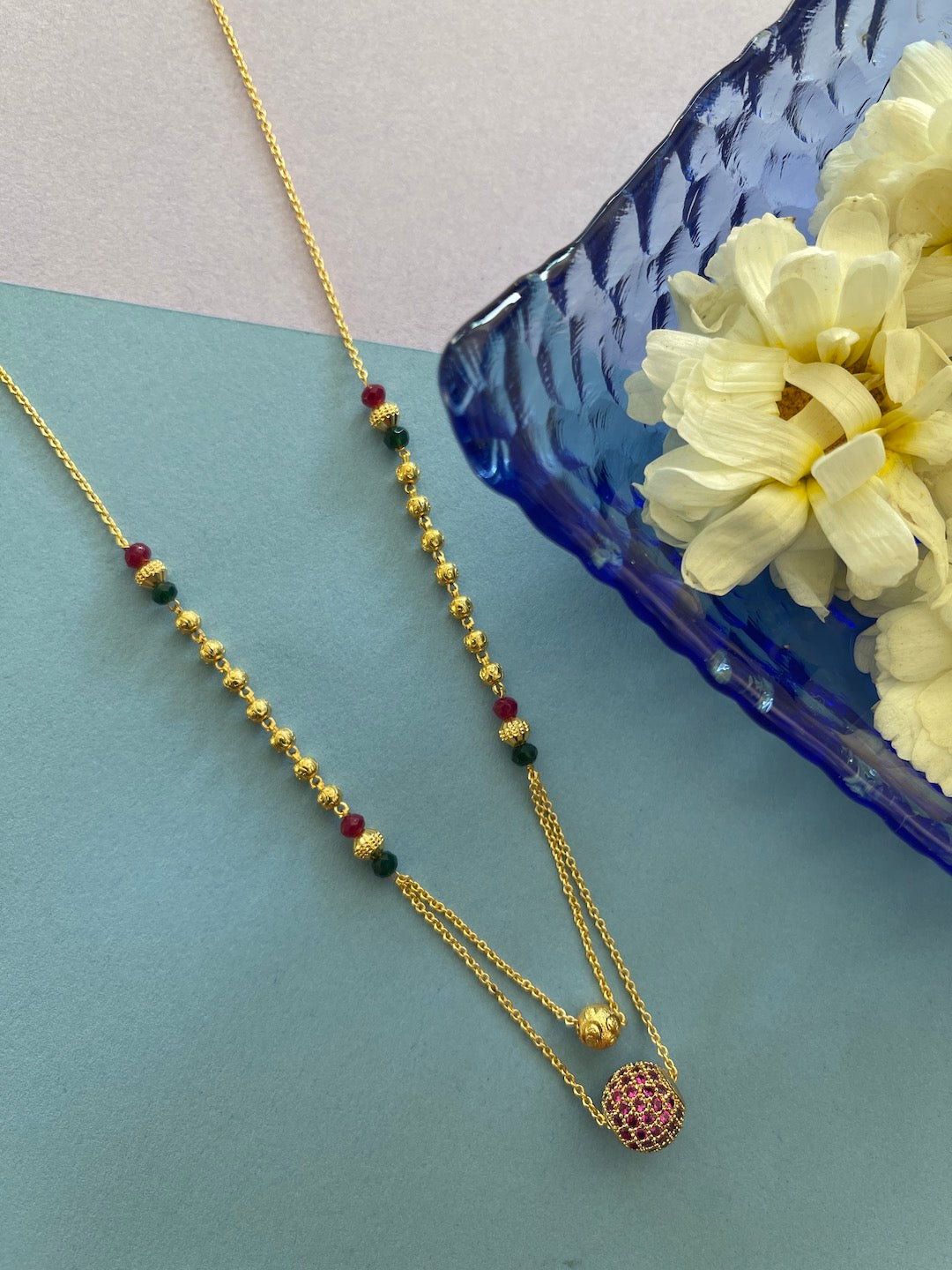 Latest Short Necklace Set Designs in Gold Finish Multicolor Beads