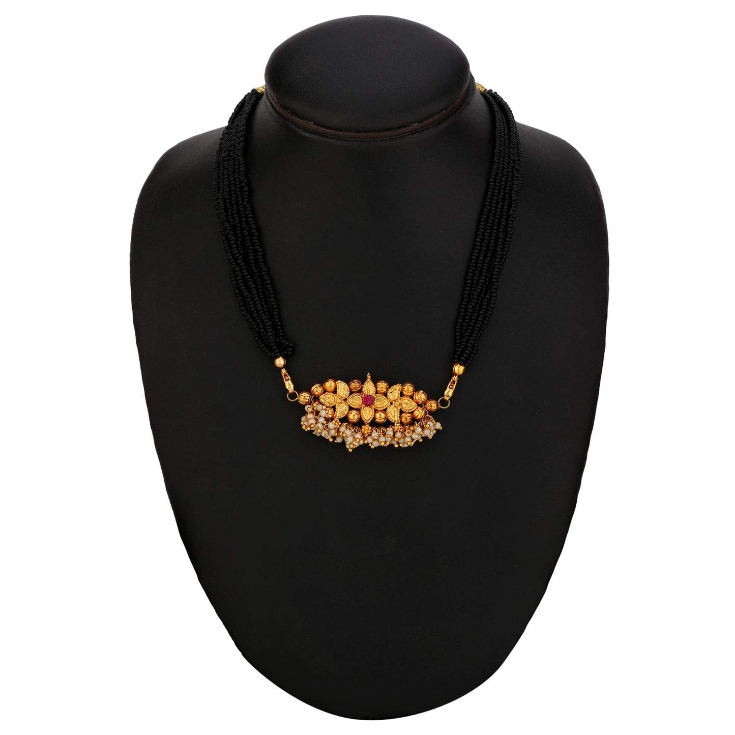Digital Dress Room Short Mangalsutra Designs Gold Plated Latest Antique Designer Pendant Thushi Kolhapuri Mangalsutra