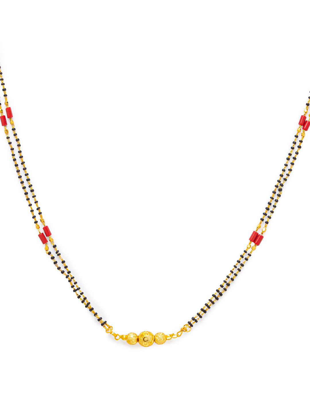 Digital Dress Room Digital Dress Room One Gram Gold Plated Long Mangalsutra मंगलसूत्र Latest Design Tanmaniya/Long Gold Chain/Black Red Beads New Mangalsutra Designs For Women (30 Inches)