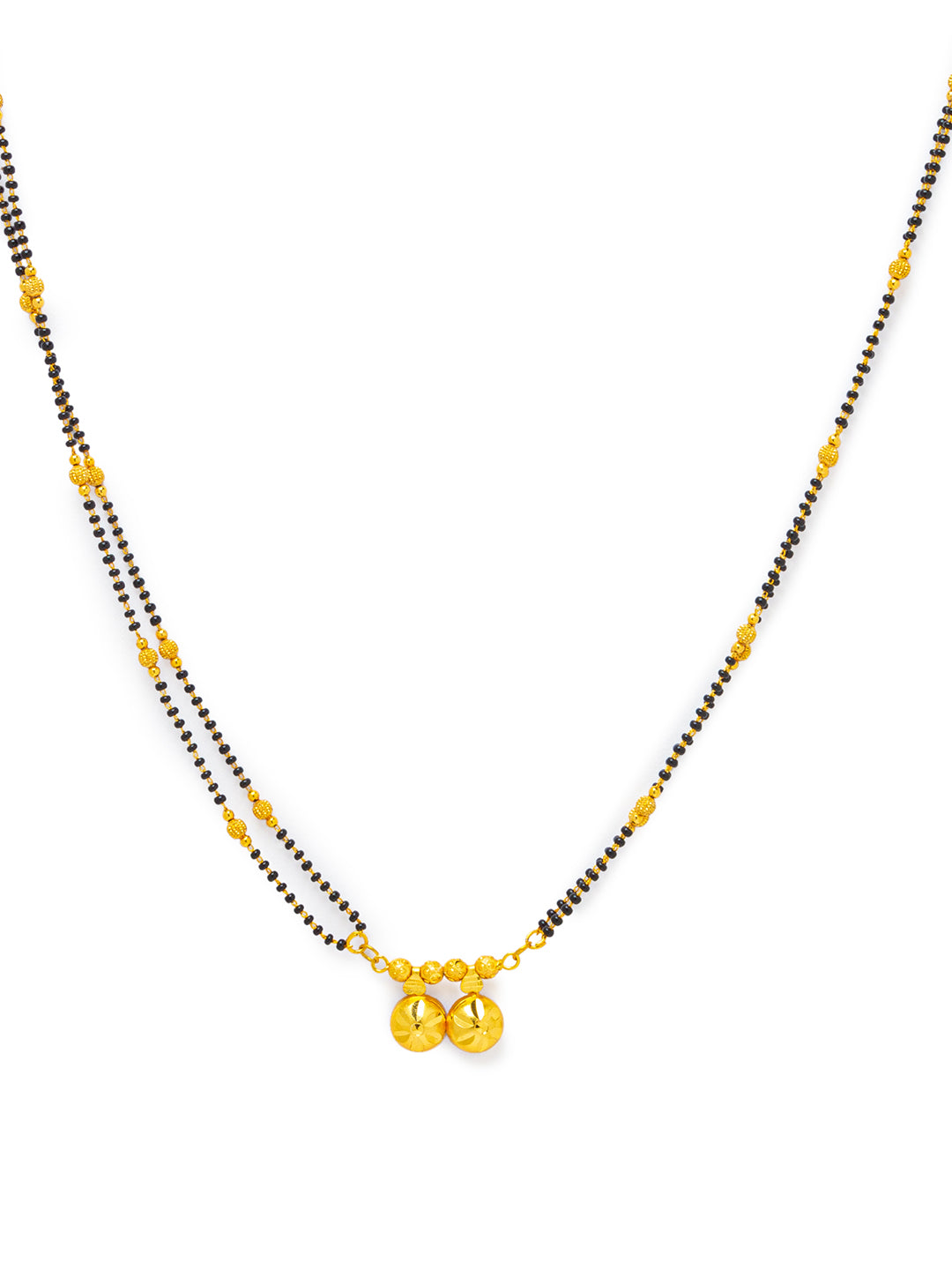 Digital Dress Room Digital Dress Room One Gram Gold Plated Long Mangalsutra मंगलसूत्र Latest Design Tanmaniya/Long Gold Chain/Black Beads Vati Pendant New Mangalsutra Designs For Women (32 Inches)