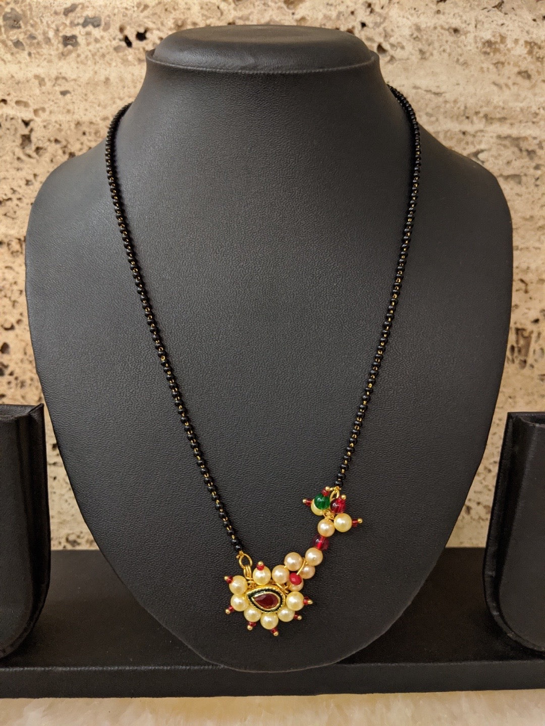 Short Mangalsutra Designs Gold Plated Latest Nath Pendant Mangalsutra