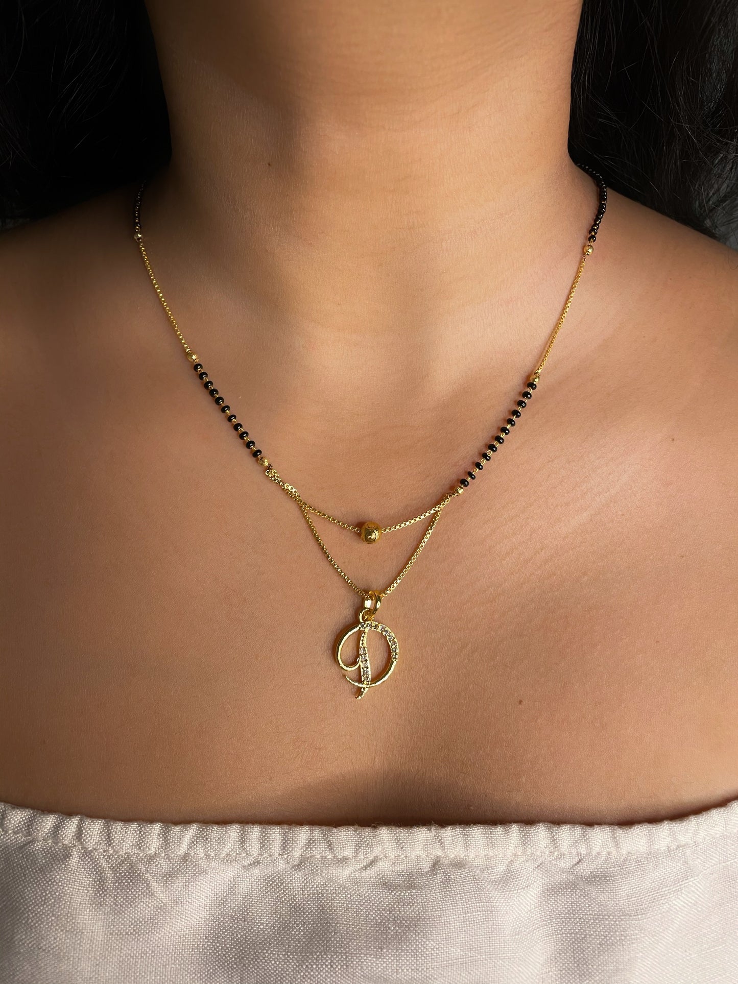 A-Z Cursive Letter Mangalsutras Short Mangalsutra Designs (20 Inches)