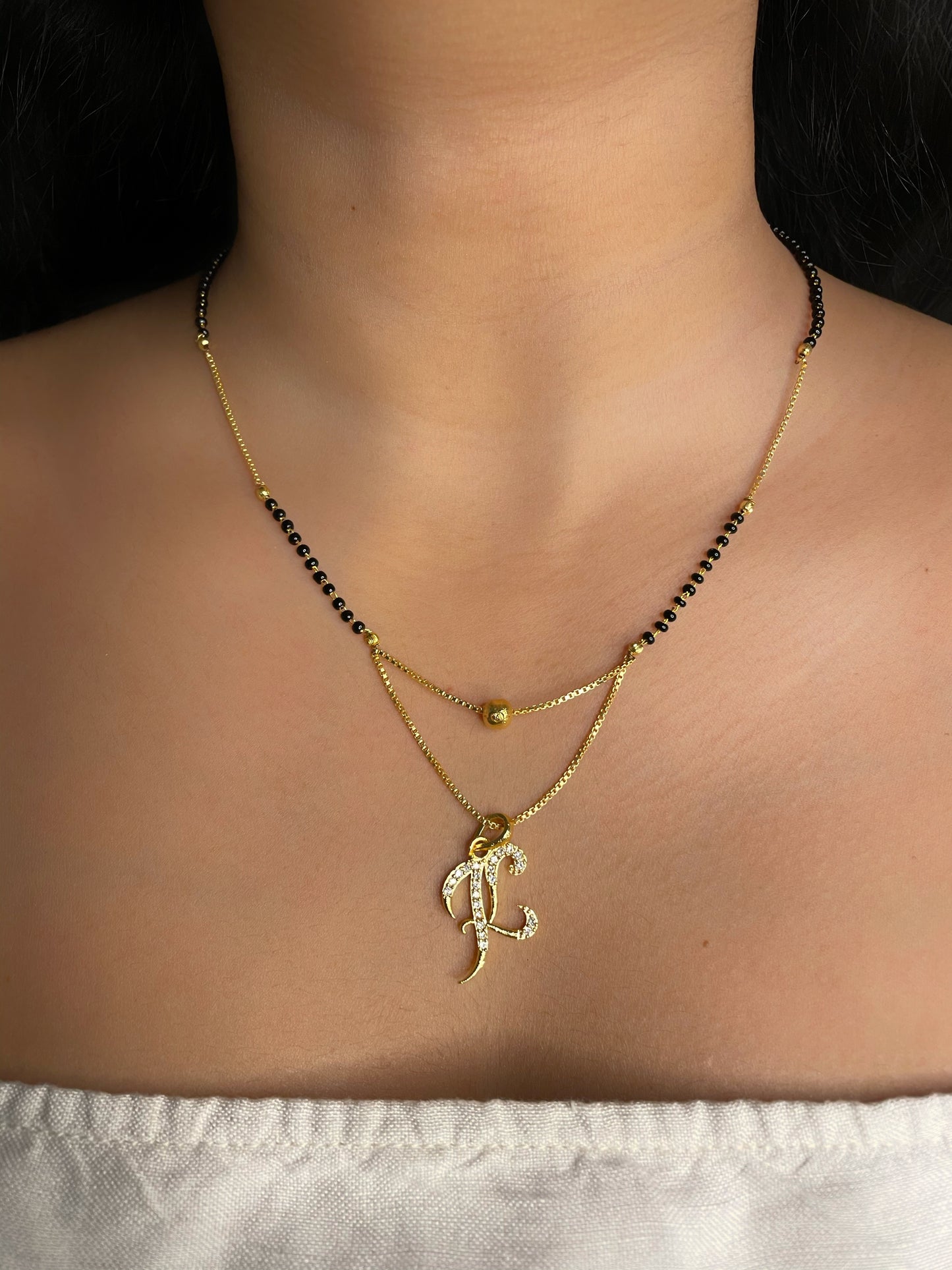 A-Z Cursive Letter Mangalsutras Short Mangalsutra Designs (20 Inches)