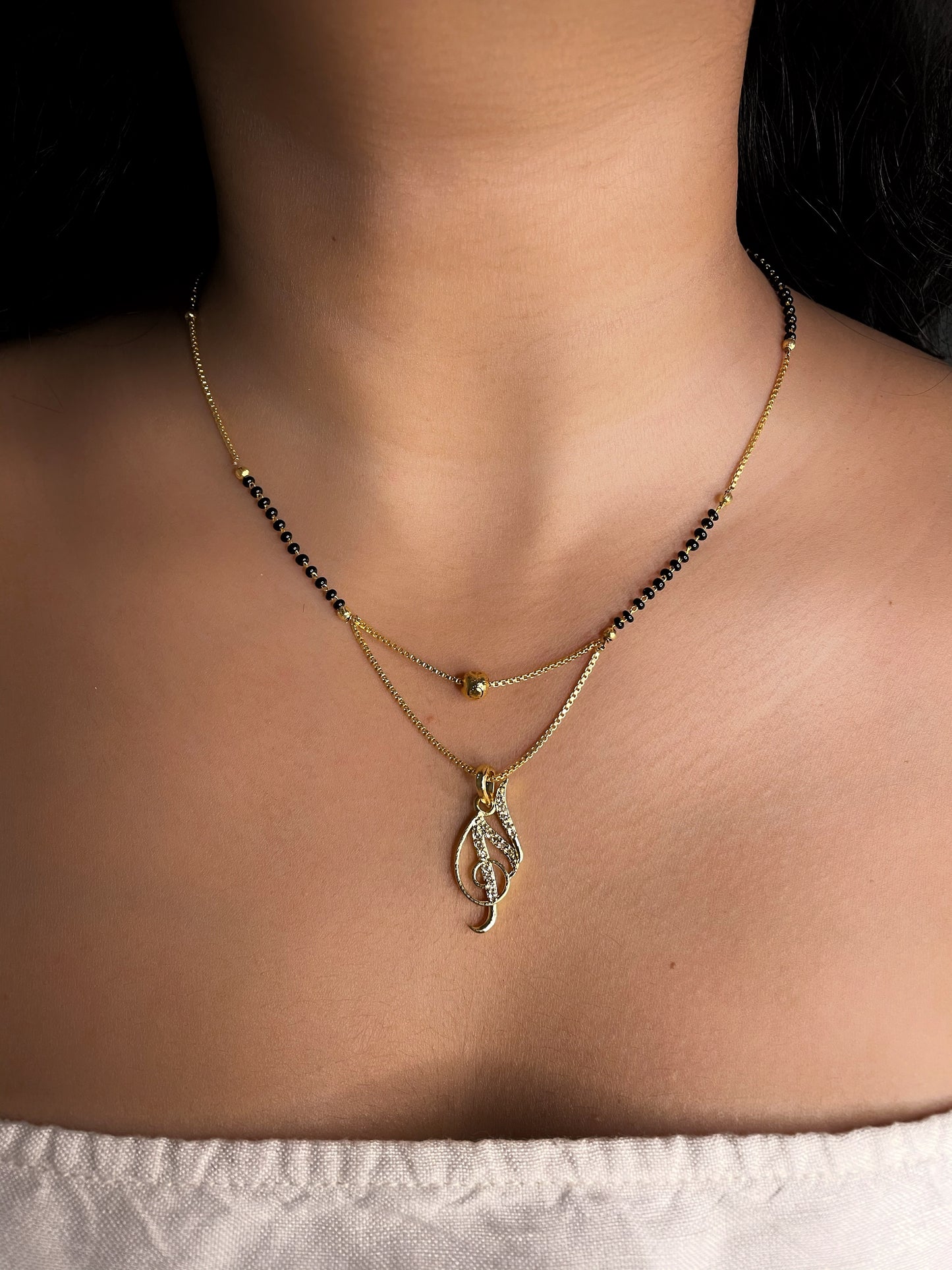 A-Z Cursive Letter Mangalsutras Short Mangalsutra Designs (20 Inches)