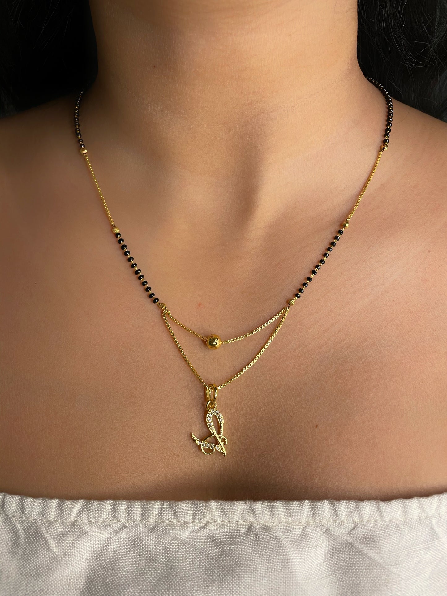 A-Z Cursive Letter Mangalsutras Short Mangalsutra Designs (20 Inches)