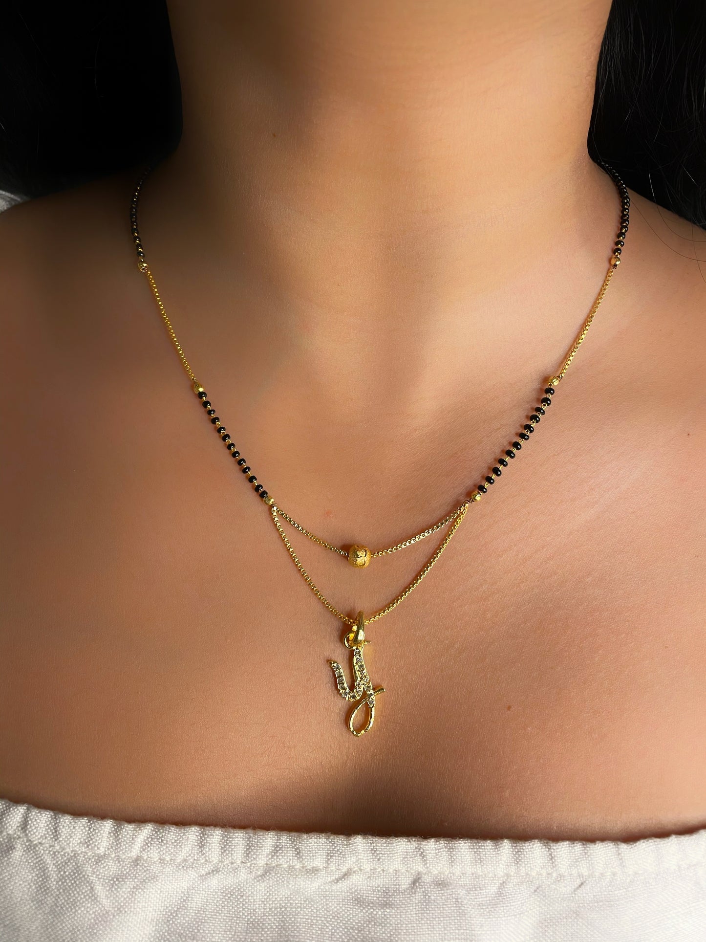 A-Z Cursive Letter Mangalsutras Short Mangalsutra Designs (20 Inches)