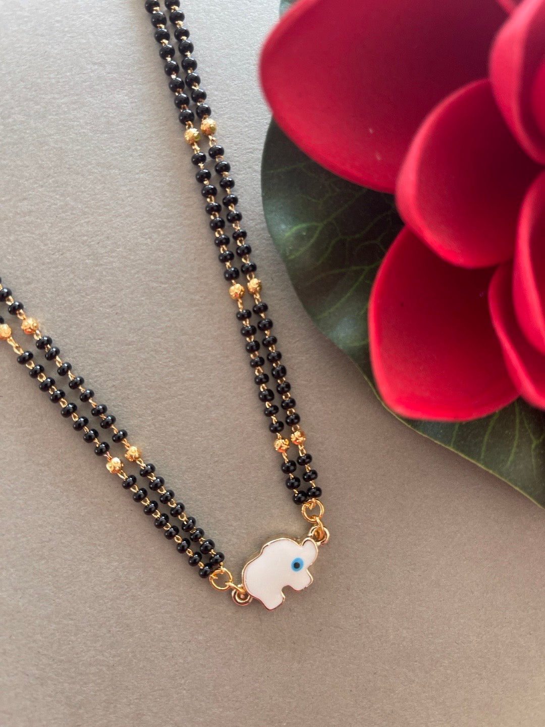 Short Mangalsutra Plain Black Beads Mangalsutra Fancy Short