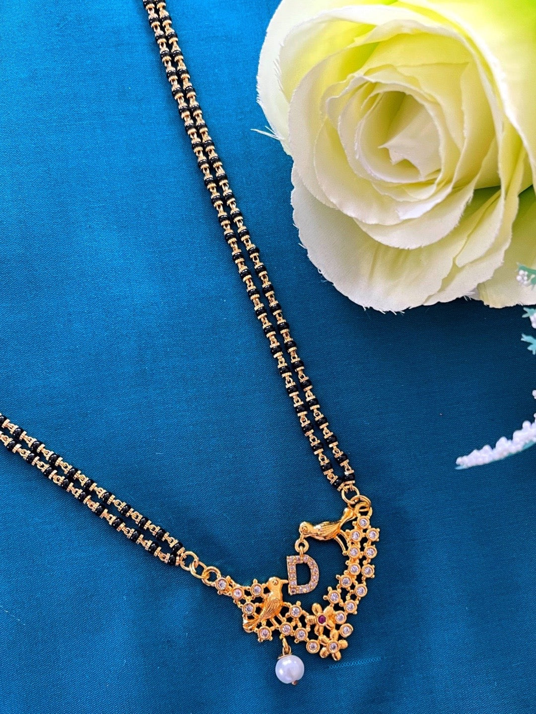 Long Mangalsutra Designs A-Z Letter Mangalsutra Custom Name Panchi Gold Mangalsutra design