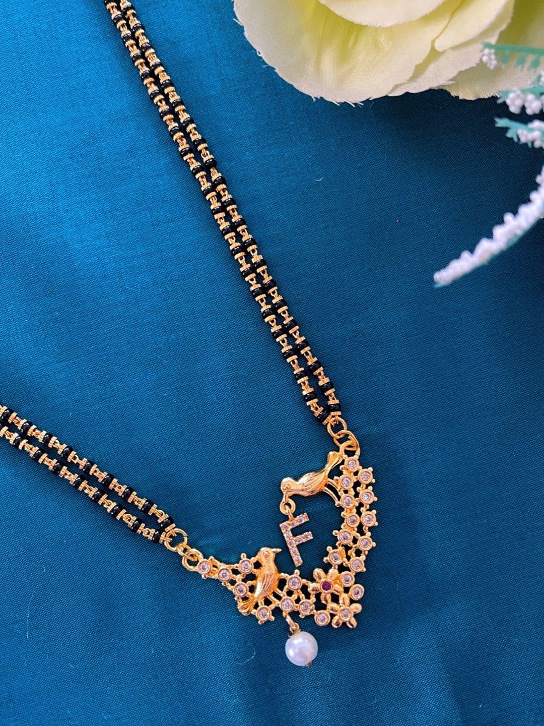 Long Mangalsutra Designs A-Z Letter Mangalsutra Custom Name Panchi Gold Mangalsutra design
