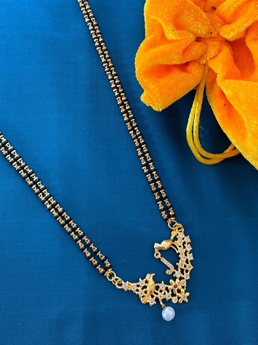Long Mangalsutra Designs A-Z Letter Mangalsutra Custom Name Panchi Gold Mangalsutra design