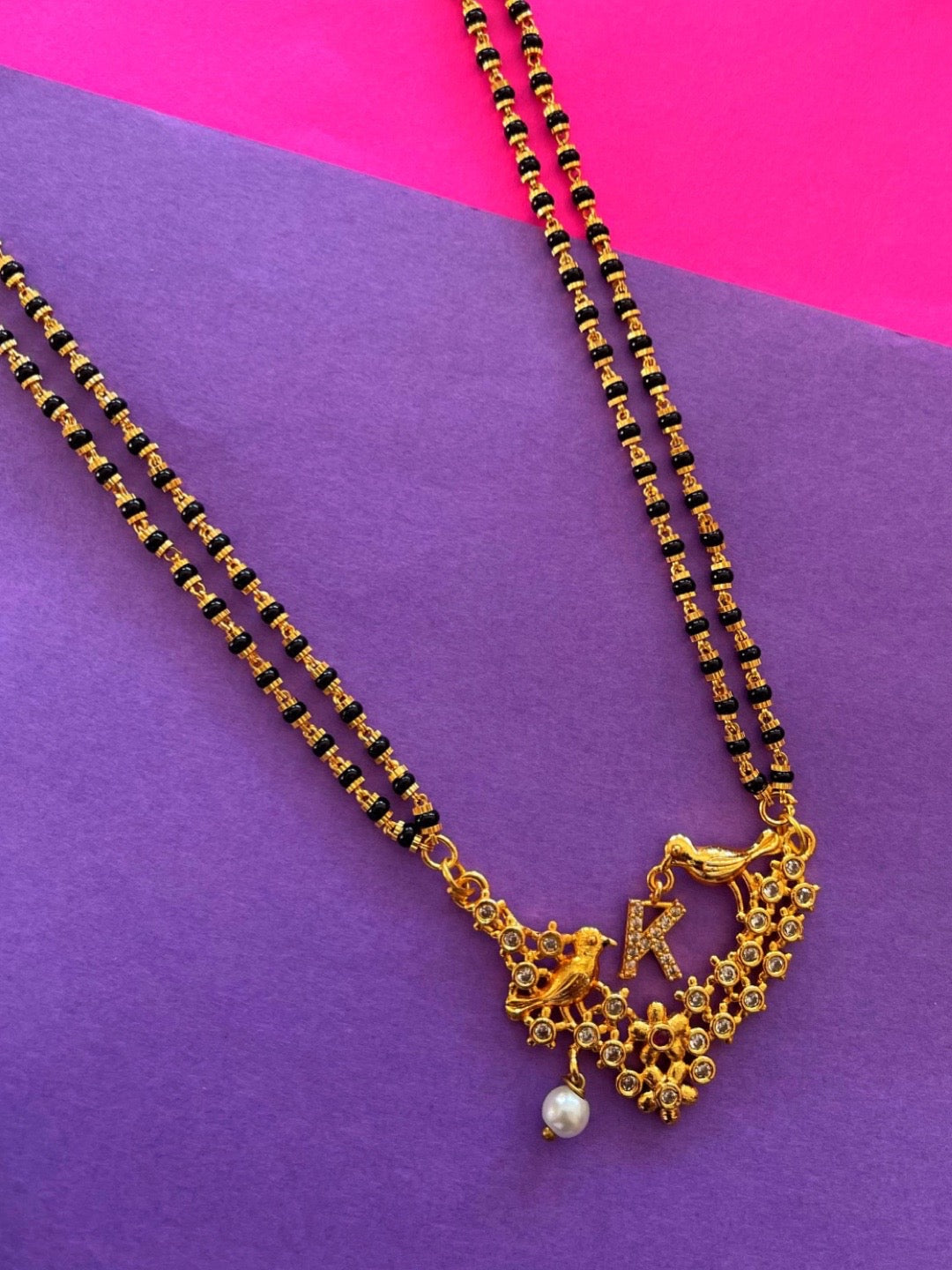 Long Mangalsutra Designs A-Z Letter Mangalsutra Custom Name Panchi Gold Mangalsutra design