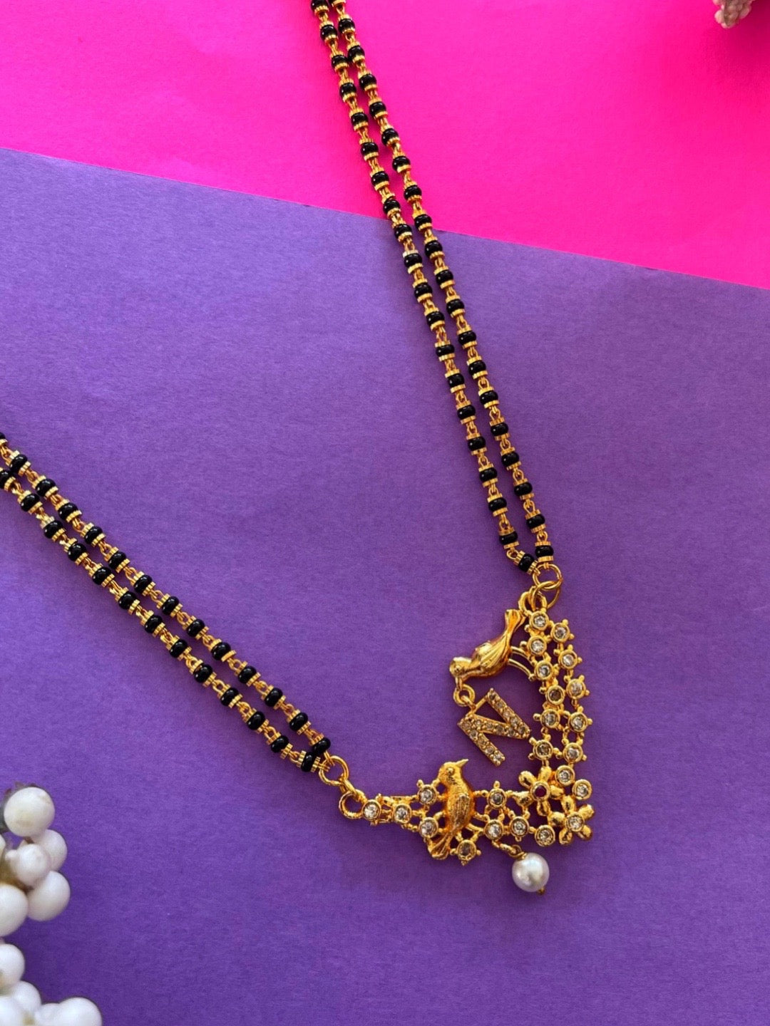 Long Mangalsutra Designs A-Z Letter Mangalsutra Custom Name Panchi Gold Mangalsutra design