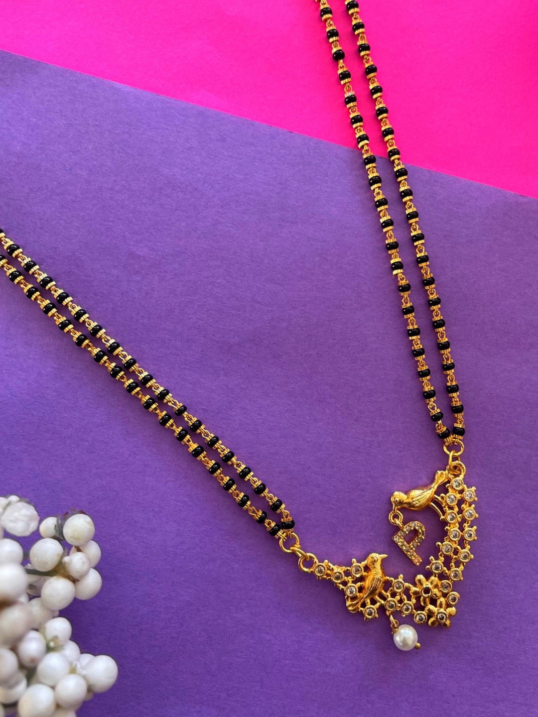 Long Mangalsutra Designs A-Z Letter Mangalsutra Custom Name Panchi Gold Mangalsutra design
