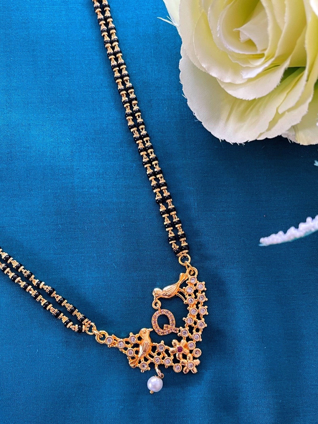 Long Mangalsutra Designs A-Z Letter Mangalsutra Custom Name Panchi Gold Mangalsutra design