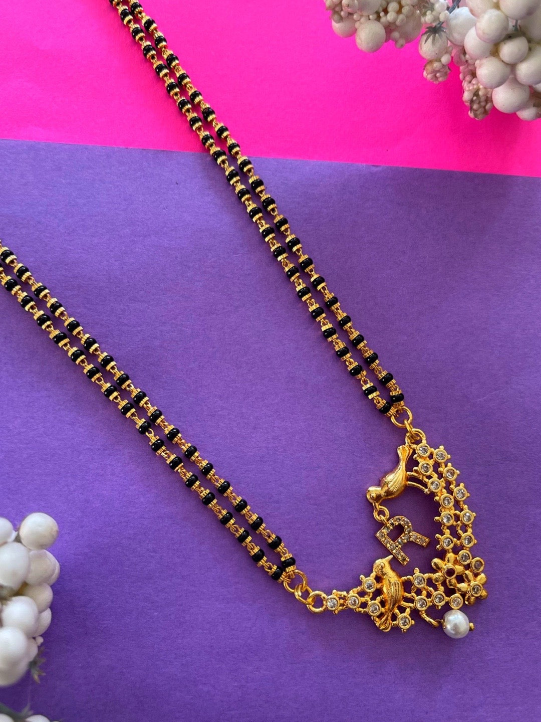 Long Mangalsutra Designs A-Z Letter Mangalsutra Custom Name Panchi Gold Mangalsutra design