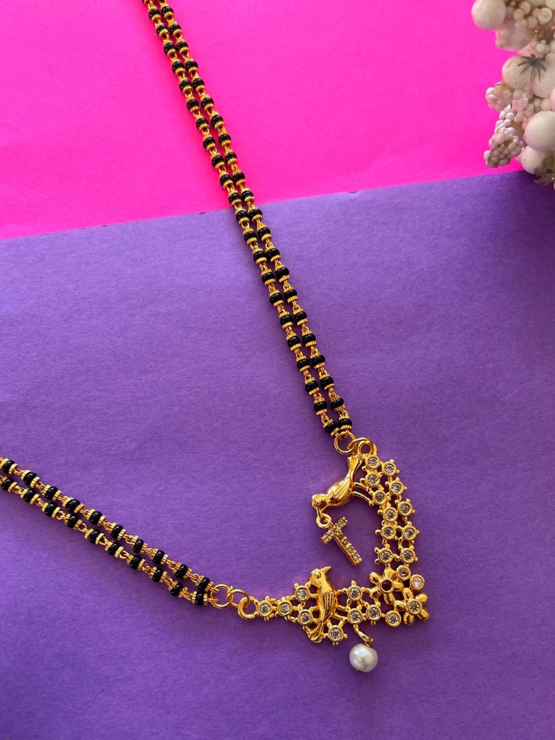 Long Mangalsutra Designs A-Z Letter Mangalsutra Custom Name Panchi Gold Mangalsutra design