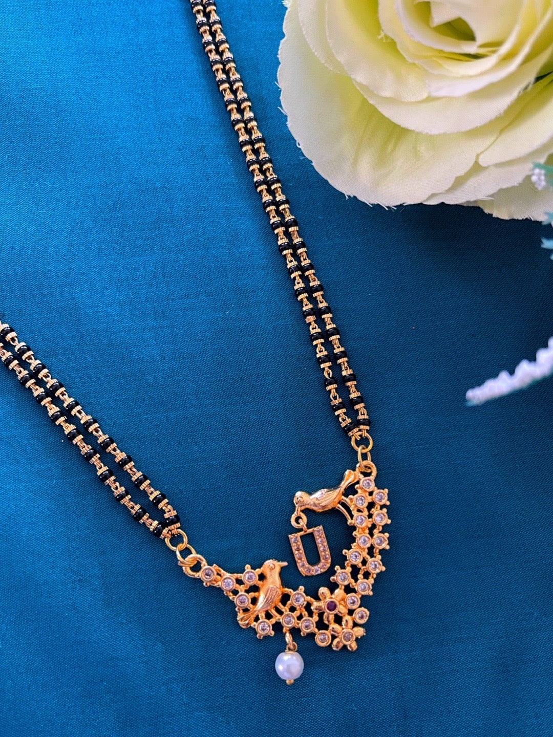 Long Mangalsutra Designs A-Z Letter Mangalsutra Custom Name Panchi Gold Mangalsutra design