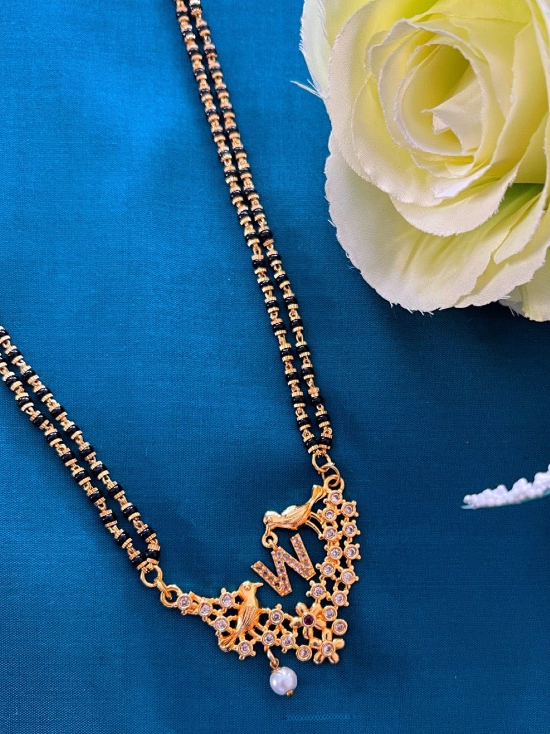 Long Mangalsutra Designs A-Z Letter Mangalsutra Custom Name Panchi Gold Mangalsutra design