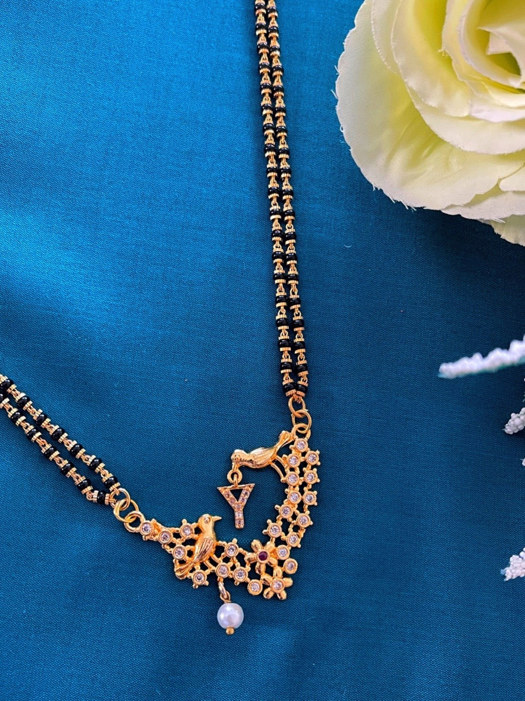 Long Mangalsutra Designs A-Z Letter Mangalsutra Custom Name Panchi Gold Mangalsutra design