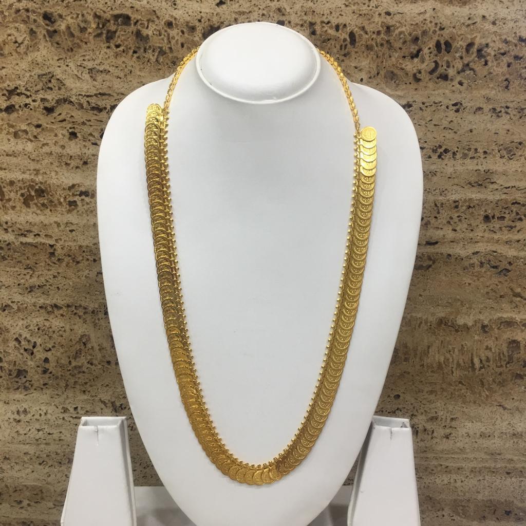 Digital Dress Room Gold Plated Lakshmi (Laxmi) Coin Neckalce Traditional Long Single Line Layer for Womens