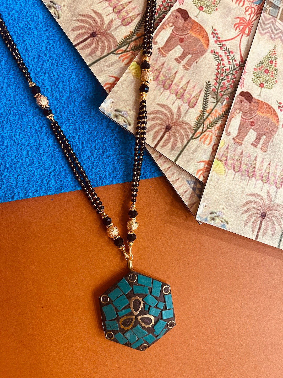 Colourful Tibetan long mangalsutra designs