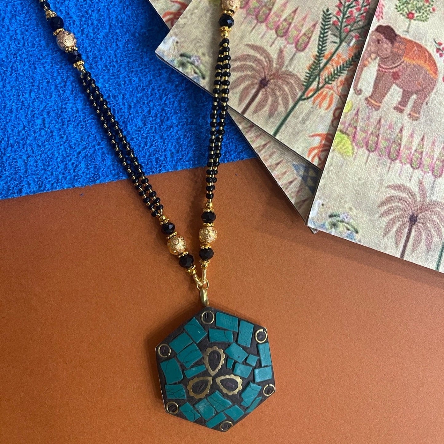 Colourful Tibetan long mangalsutra designs