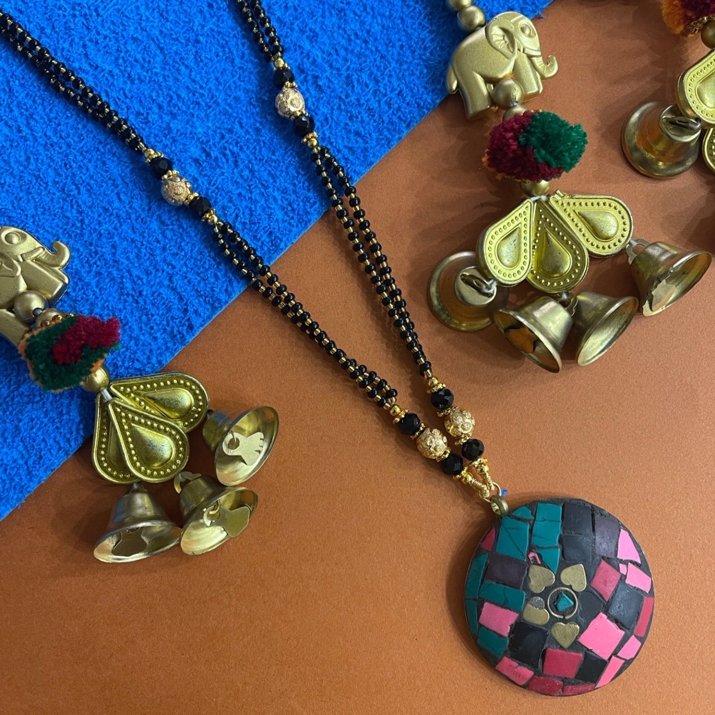 Colourful Tibetan long mangalsutra designs