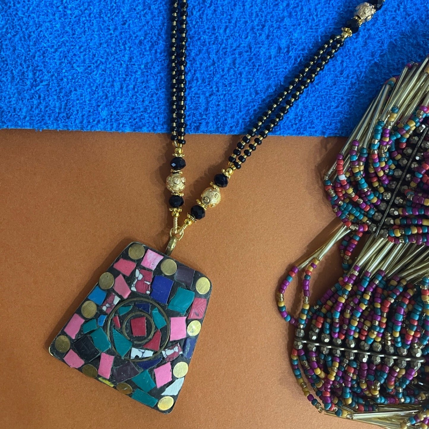 Colourful Tibetan long mangalsutra designs