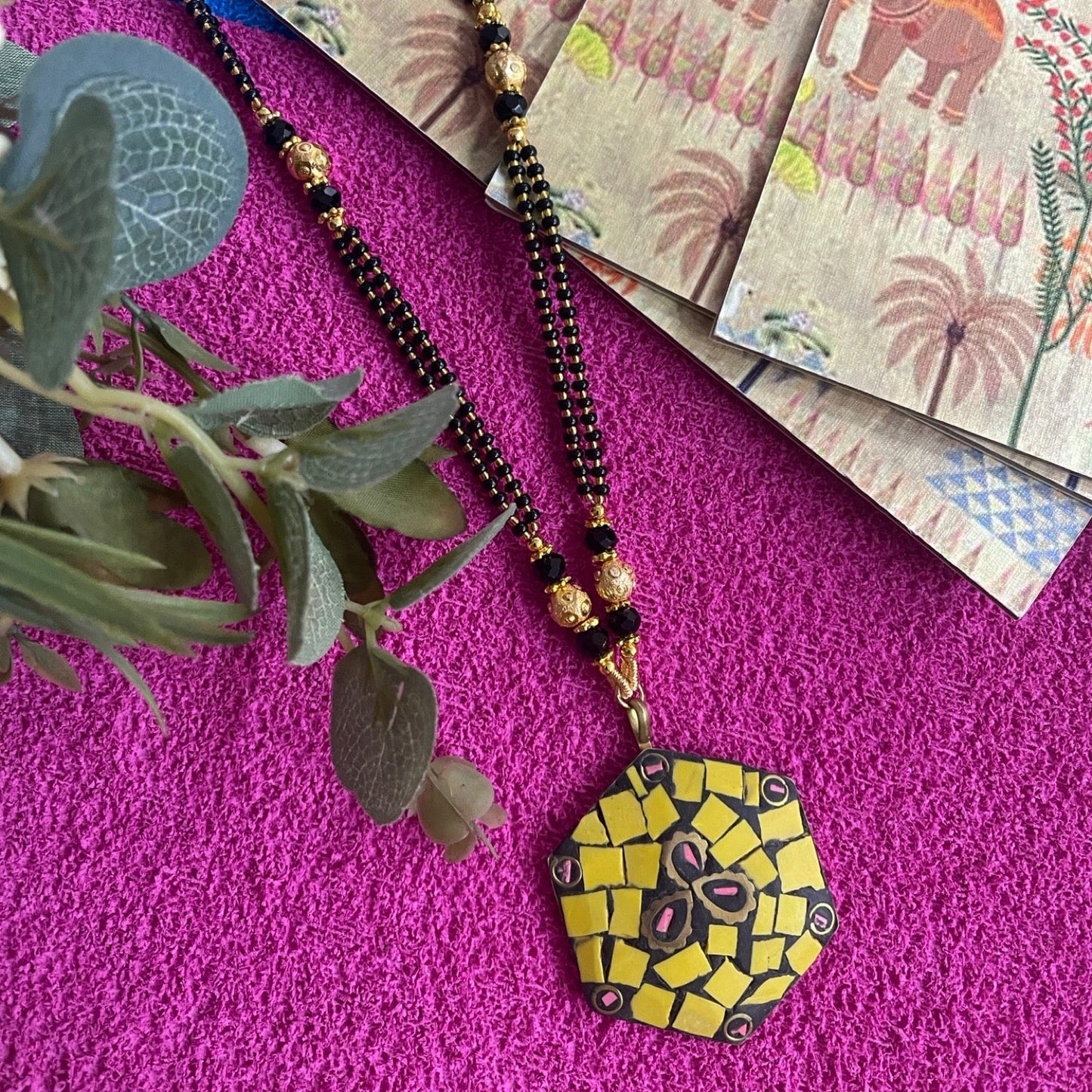 Colourful Tibetan long mangalsutra designs
