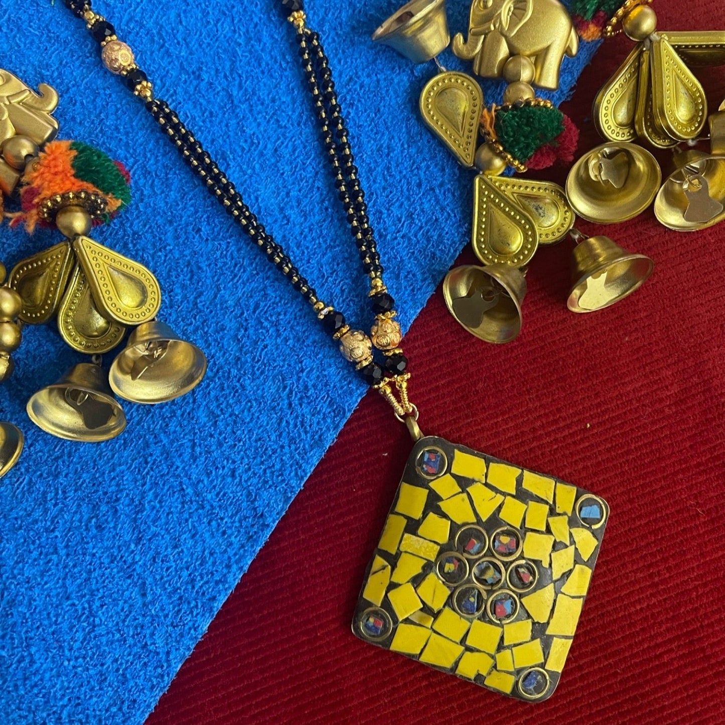 Colourful Tibetan long mangalsutra designs
