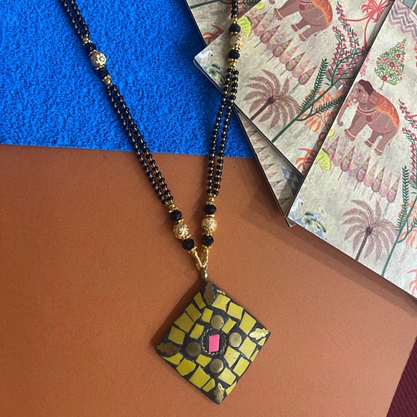 Colourful Tibetan long mangalsutra designs
