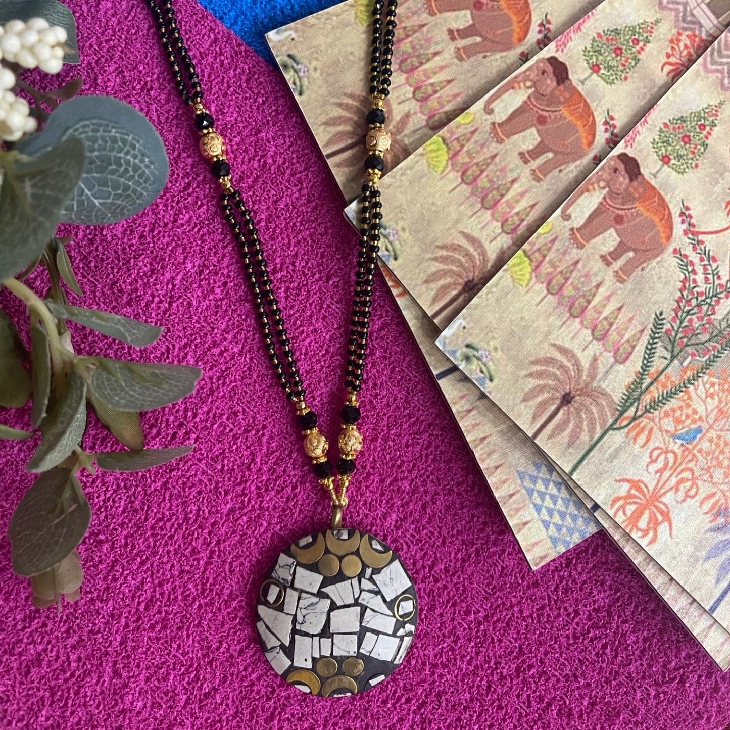 Colourful Tibetan long mangalsutra designs