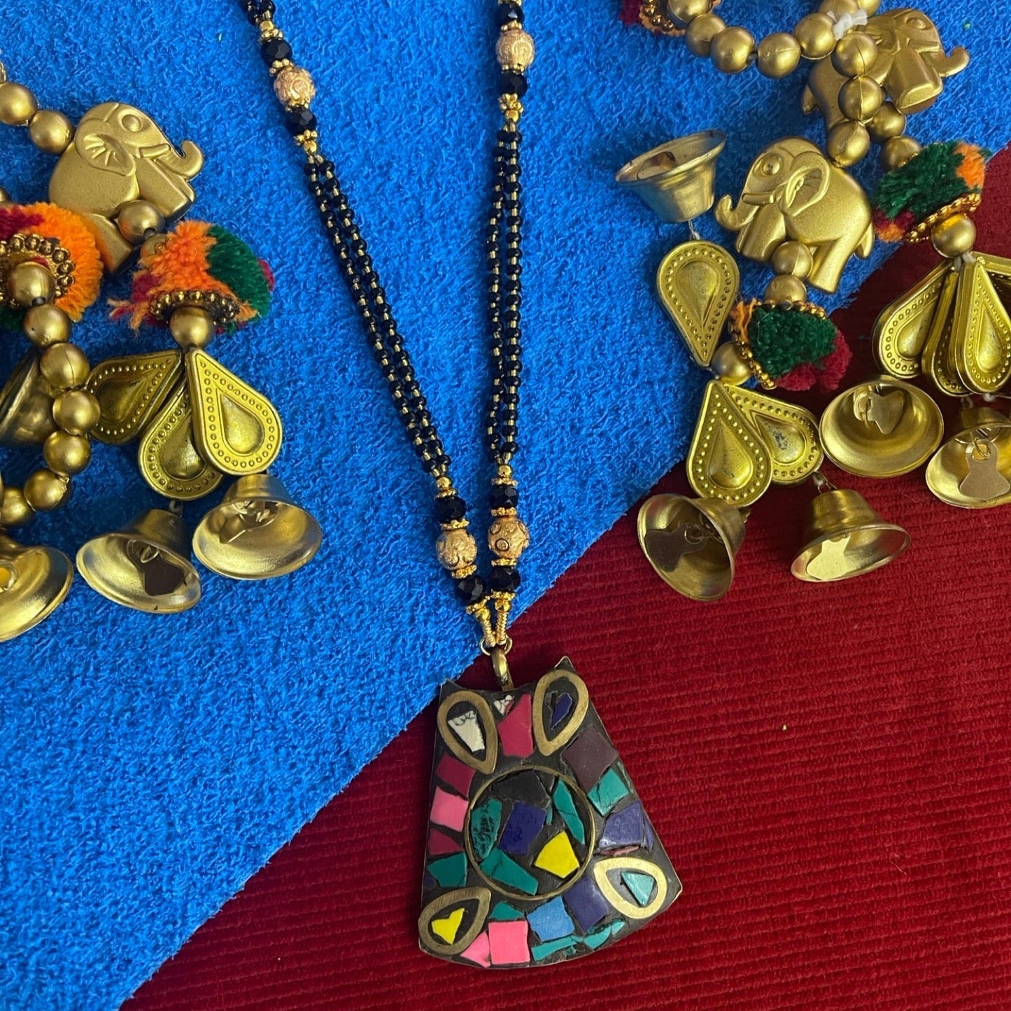 Colourful Tibetan long mangalsutra designs