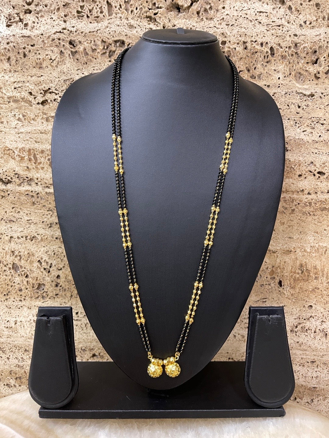 Long Mangalsutra Vati Black Beads Chain