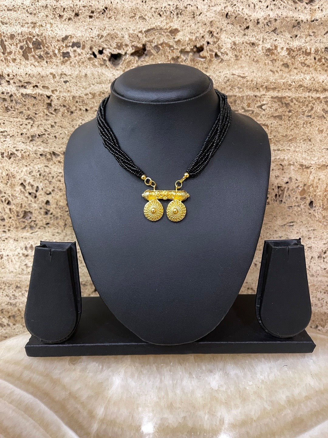 Short Mangalsutra Vati 6 line Black Bead Chain