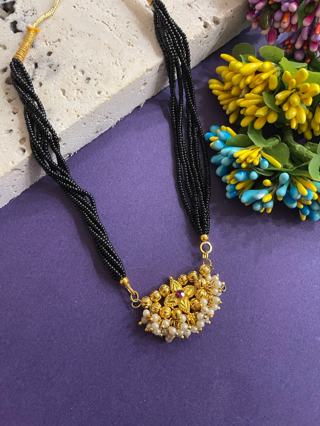Black Beads Mangalsutra Thushi Mangalsutra Online Thushi