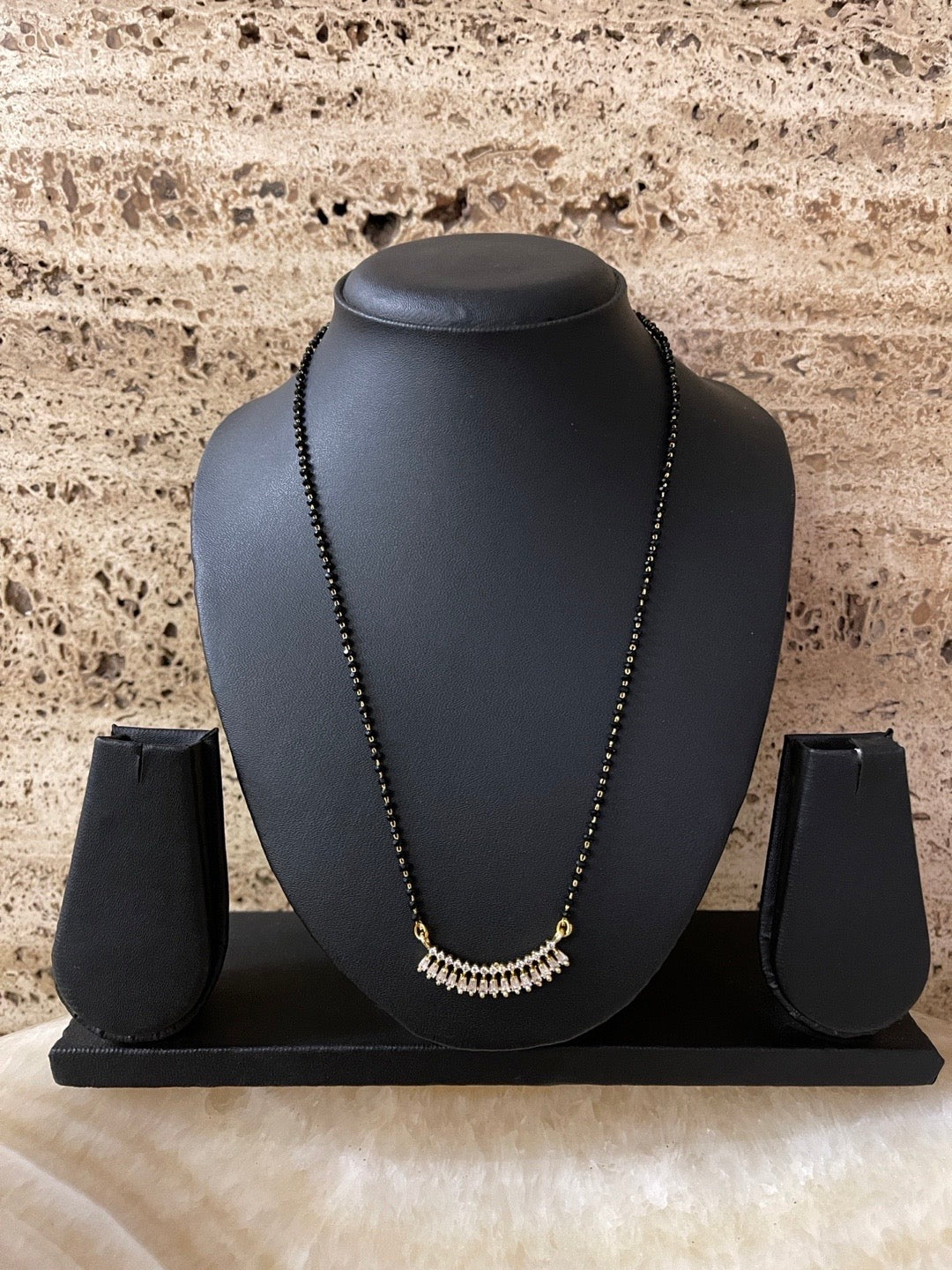 Short Mangalsutra With Fancy American Diamond Pendent