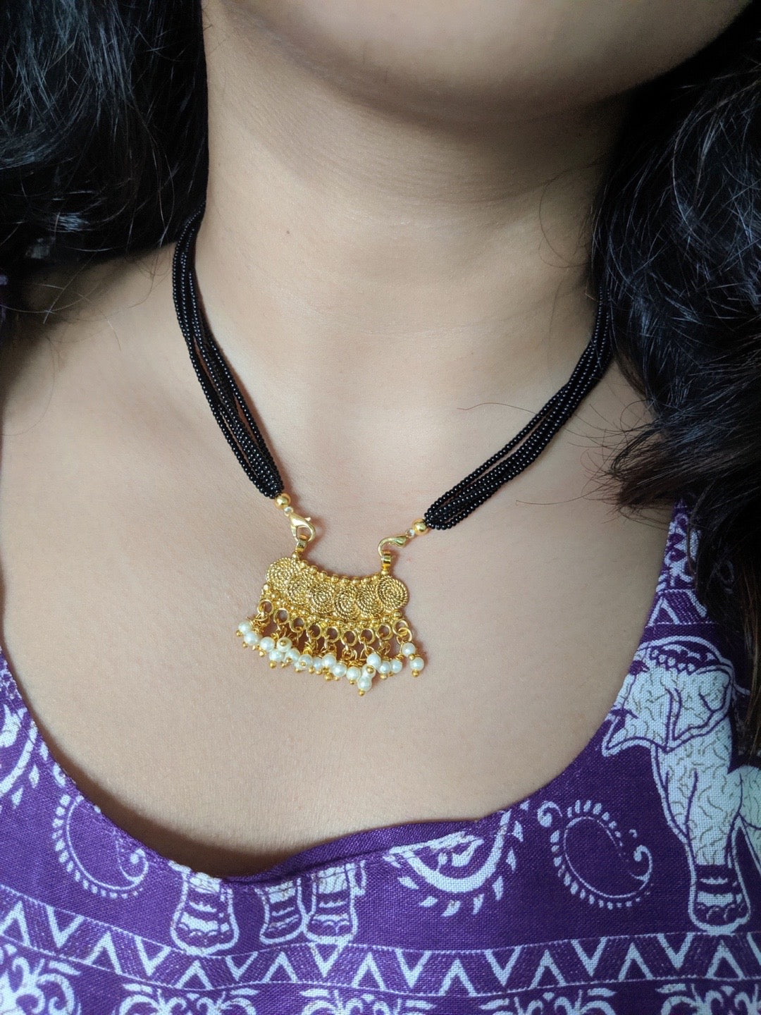 Traditional Mangalsutra with Black Beads