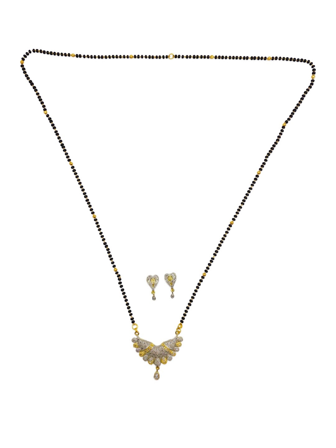 american diamond mangalsutra set
