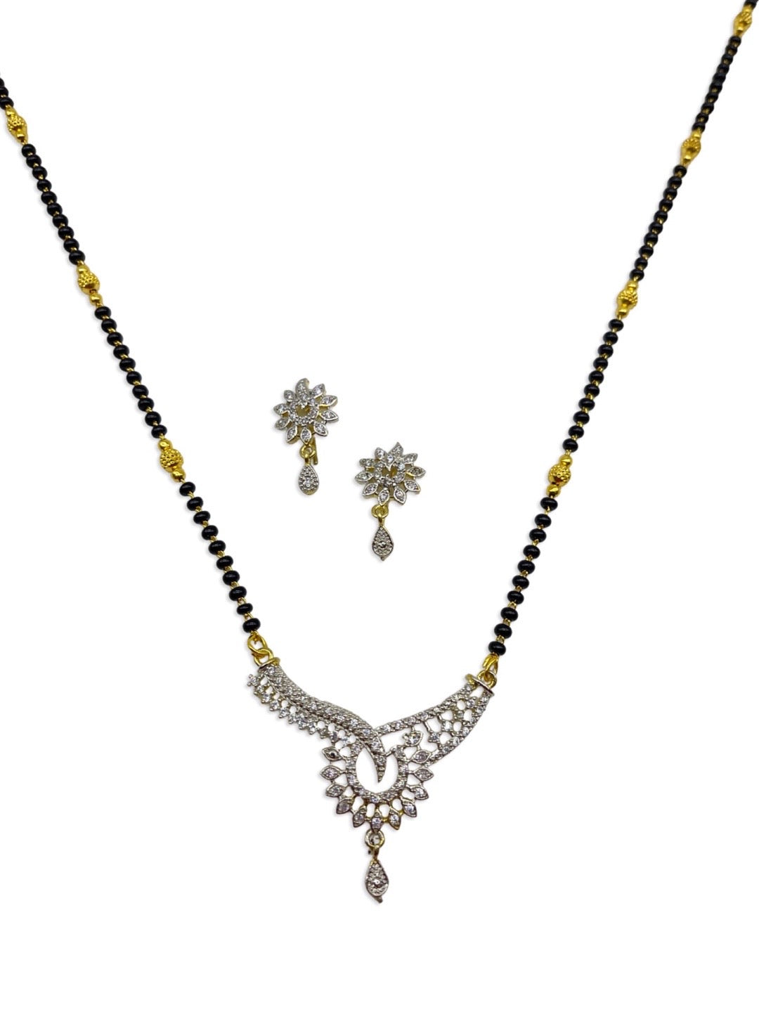 american diamond mangalsutra set