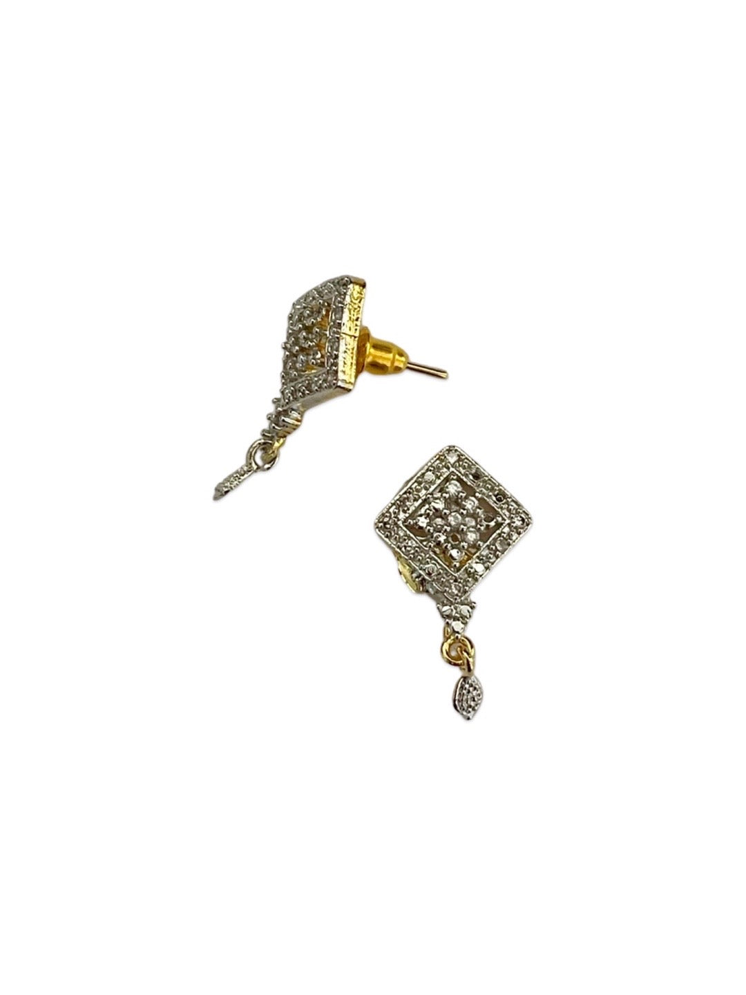 Gold Plated Long Mangalsutra With Earring Set Fancy AD Pendant Design
