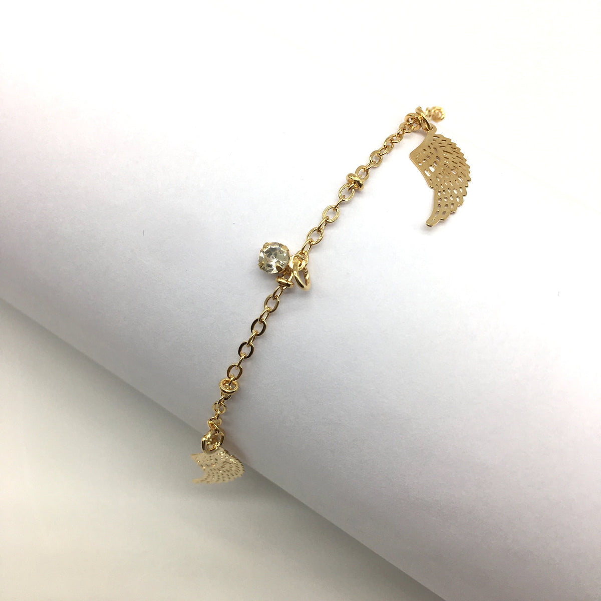 Gold Angel Feather Bracelet
