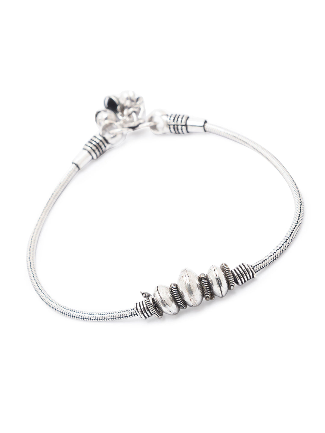 German Oxidised Silver Anklets Maharashtrian Payal Silver Plating Big Beads with Ghungroo Paijan