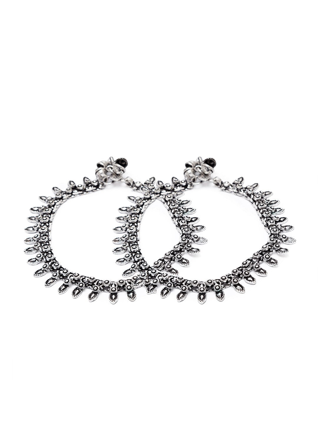 Digital Dress Room Silver Drop Mogal Anklet Payal